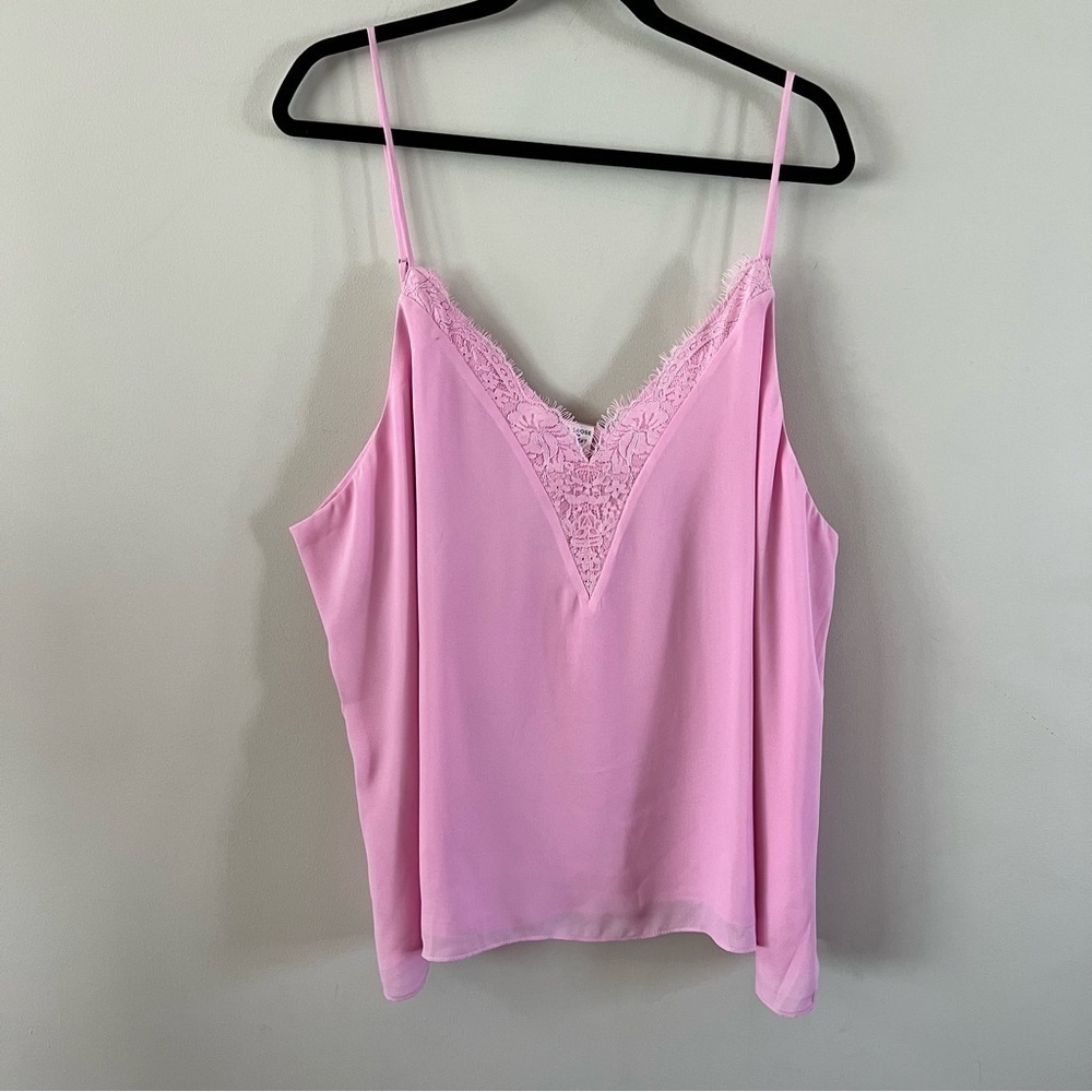 Melrose & market Delicate lace trim v neck cami tank top Ladies size 3x Pink